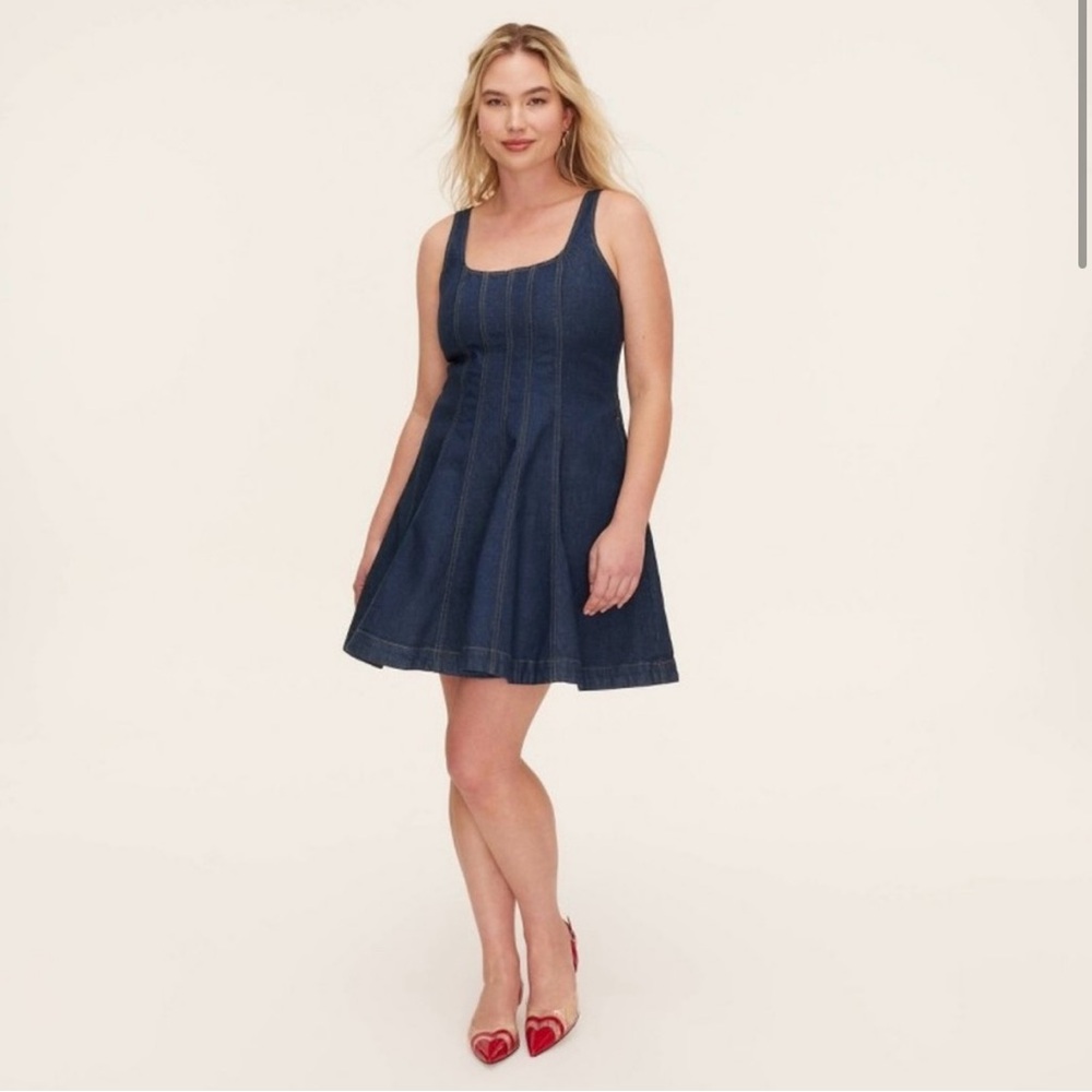 NWT kate spade new york x Target Denim Seamed Mini Dress Dark Blue size 4